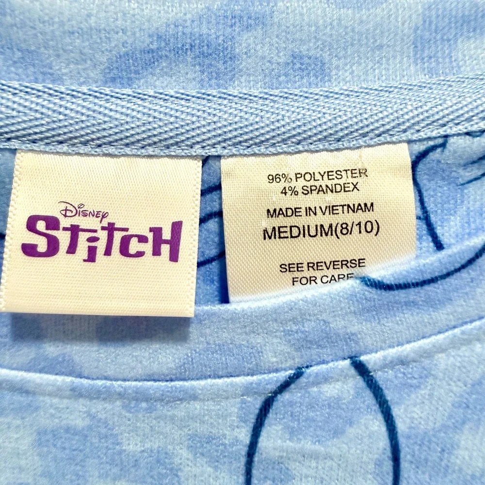 Disney‎ Light Blue Stitch Logo Tee M (8/10)
